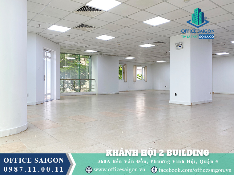 Mặt bằng trống tại văn phòng cho thuê Khánh Hội 2 Building