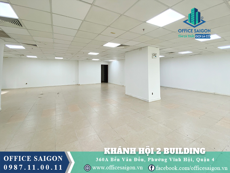 Mặt bằng trống tại văn phòng cho thuê Khánh Hội 2 Building