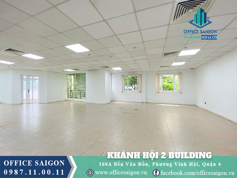 Mặt bằng trống tại văn phòng cho thuê Khánh Hội 2 Building