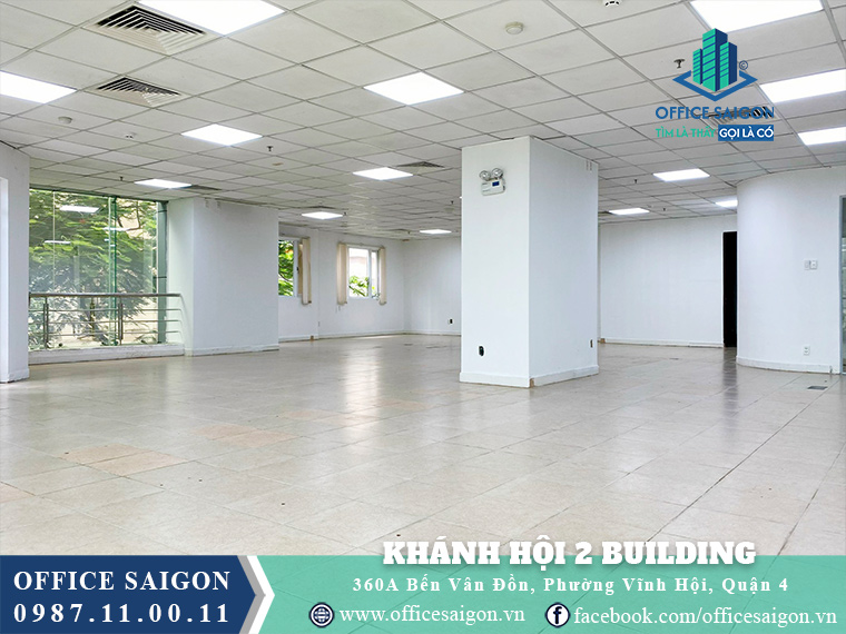 Mặt bằng trống tại văn phòng cho thuê Khánh Hội 2 Building