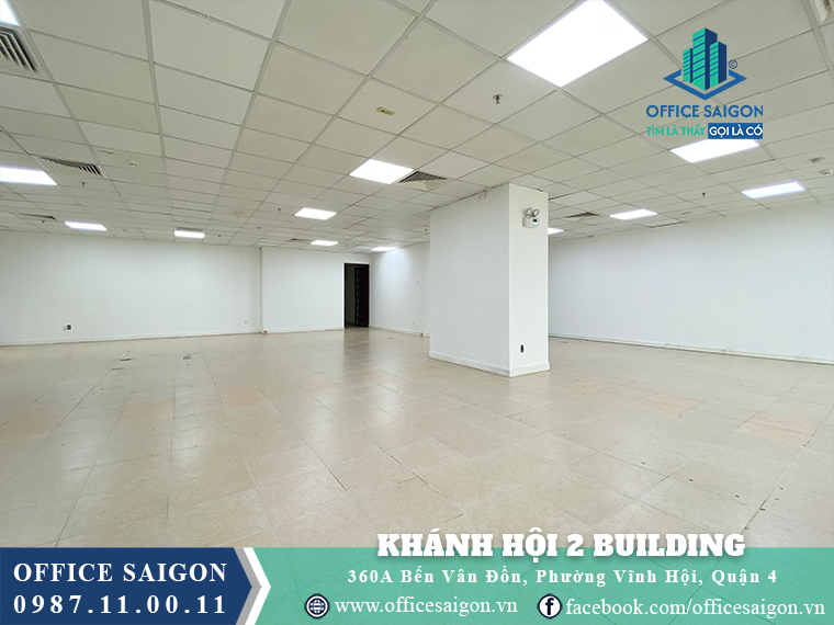 Mặt bằng trống tại văn phòng cho thuê Khánh Hội 2 Building