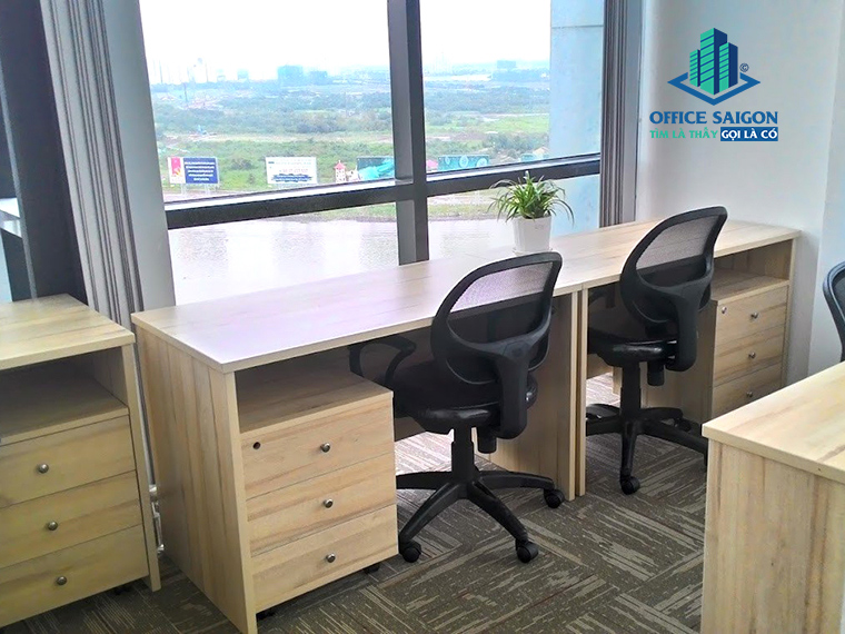 Văn phòng làm việc riêng tại IBC Office trang bị đầy đủ thiết bị văn phòng