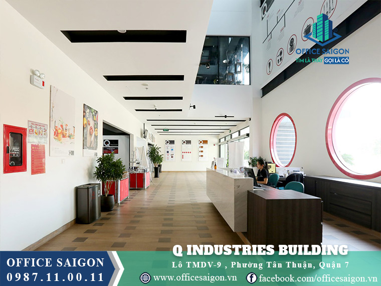 Lễ tân tòa nhà Q Industries Building Quận 7
