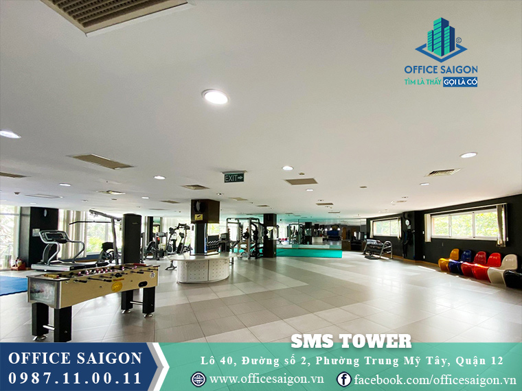 Mặt bằng trống tại văn phòng cho thuê SMS Tower